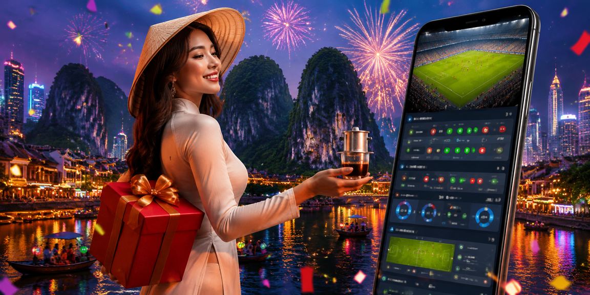 Người dùng tại Ninh Bình xem lịch thể thao trên điện thoại trong quán cà phê